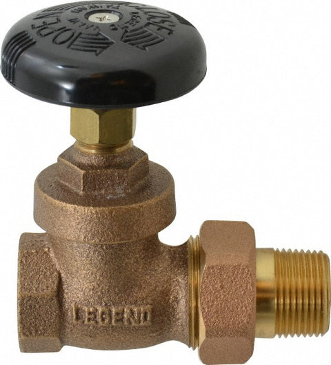 3/4" Pipe, 200 psi WOG Rating, FNPT x Male Union End Connections, Handwheel Steam Gate Radiator Valve