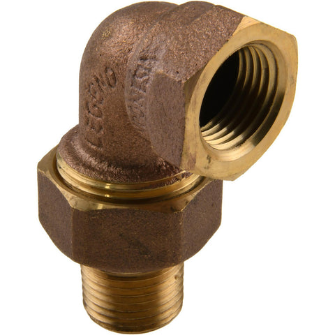 1/2" Pipe, 60 psi WOG Rating, FNPT x Male Union End Connections, Union Elbow Radiator Valve
