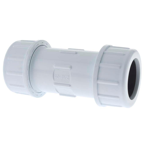 1-1/2" Pipe, PVC Compression Pipe Coupling