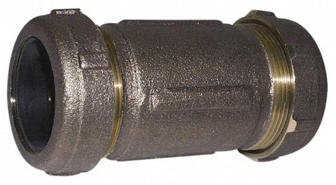 1-1/4" Pipe, 1-1/2" Copper Tube, Brass Compression Pipe Coupling