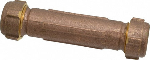 3/8" Pipe, 1/2" Copper Tube, Brass Compression Pipe Coupling