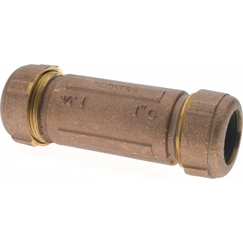 3/4" Pipe, 1" Copper Tube, Brass Compression Pipe Coupling