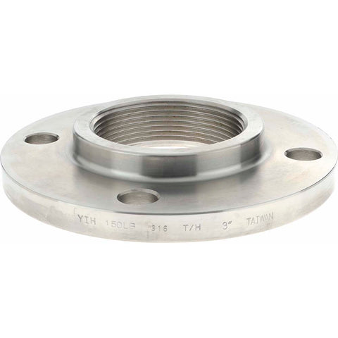3" Pipe, 7-1/2" OD, Stainless Steel, Threaded Pipe Flange
