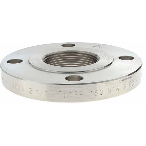 2-1/2" Pipe, 7" OD, Stainless Steel, Threaded Pipe Flange