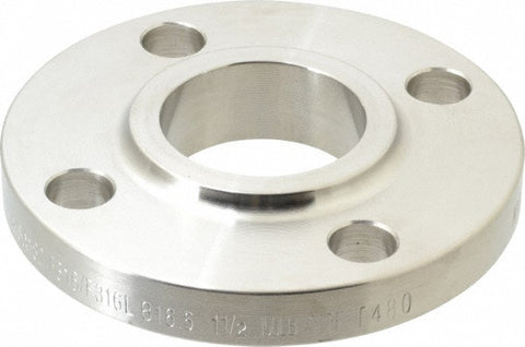 1-1/2" Pipe, 5" OD, Stainless Steel, Slip On Pipe Flange