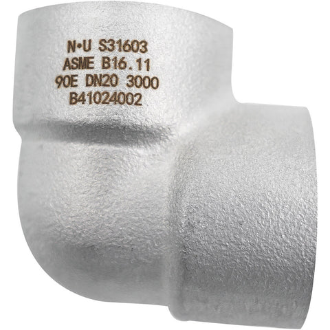 Pipe 90 deg Elbow: 1/4", 316 & 316L Stainless Steel