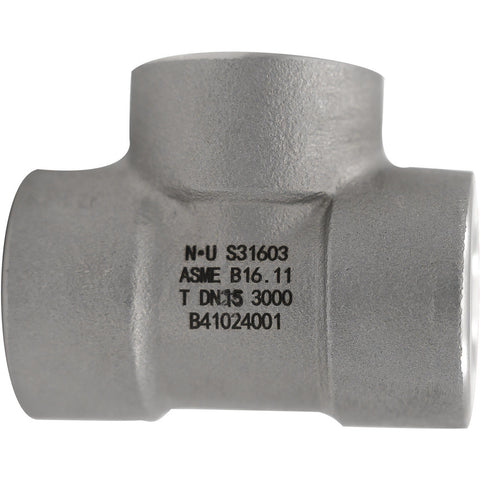 Pipe Tee: 1/2", 316 & 316L Stainless Steel