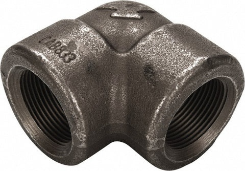 Black 90 deg Elbow: 1-1/4", Threaded