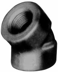 Black 45 deg Elbow: 2-1/2", Threaded