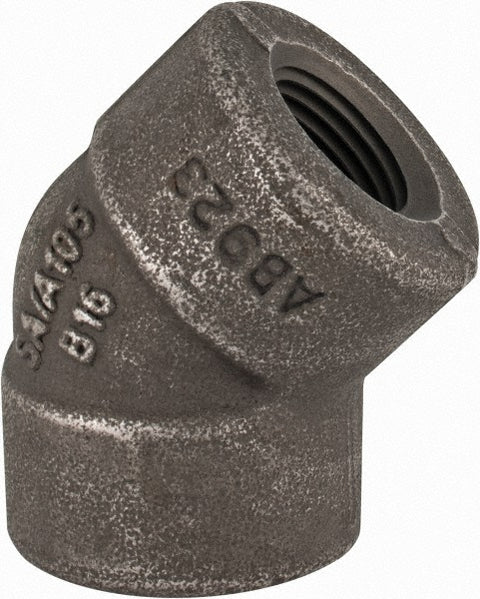 Black 45 deg Elbow: 1/2", Threaded
