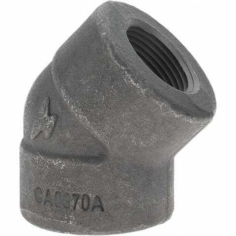Black 45 deg Elbow: 1", Threaded