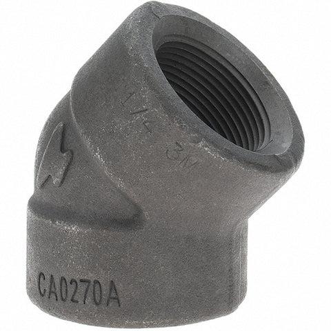 Black 45 deg Elbow: 1-1/4", Threaded