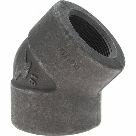 Black 45 deg Elbow: 1-1/2", Threaded