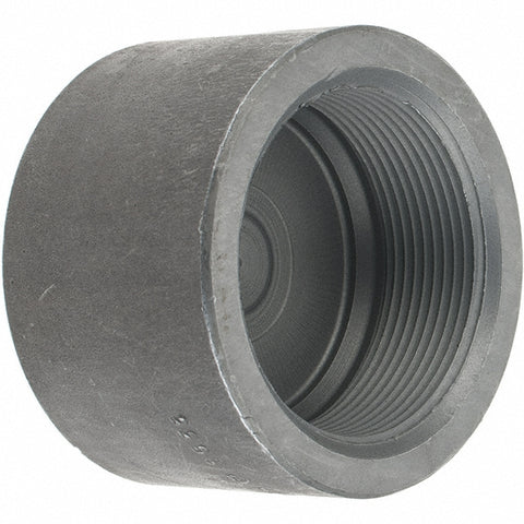 Black End Cap: 2", Threaded