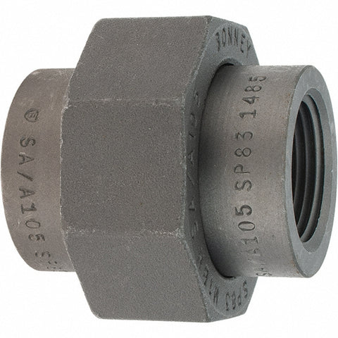 Black Pipe Fittings: Union, 1", Threaded, Forged Carbon Steel