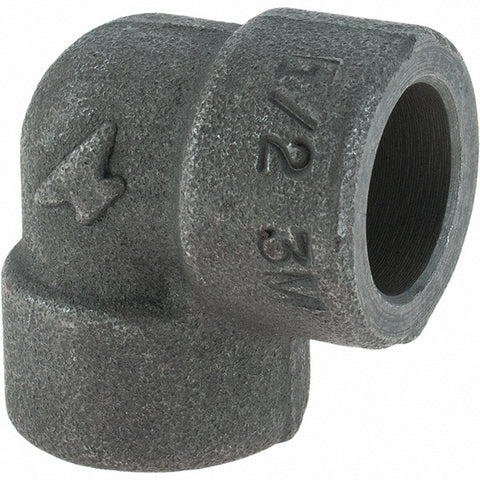 Black 90 deg Elbow: 1/2", Socket Weld