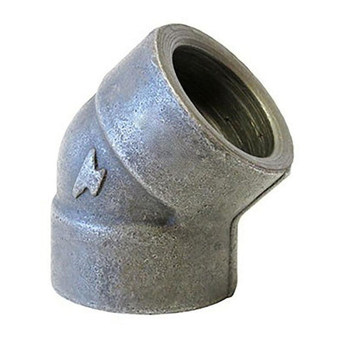 Black 45 deg Elbow: 1", Socket Weld