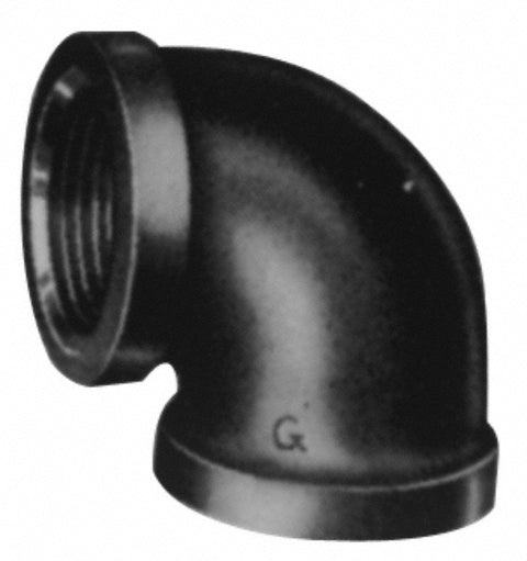 Black 90 deg Elbow: 2-1/2", Threaded