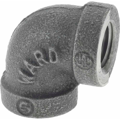 Black 90 deg Elbow: 1/4", Threaded