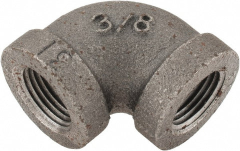 Black 90 deg Elbow: 3/8", 150 psi, Thread x Thread