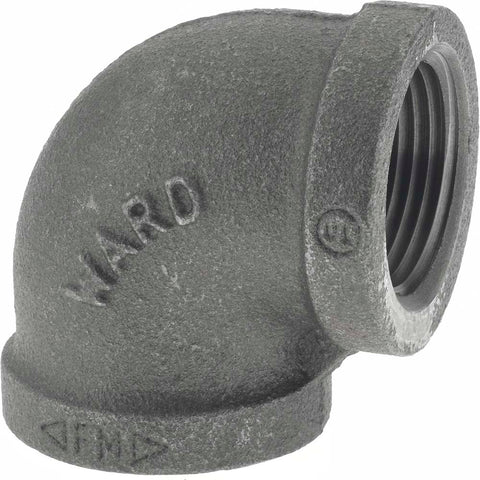 Black 90 deg Elbow: 1", 150 psi, Thread x Thread
