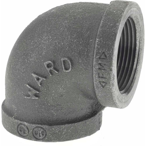 Black 90 deg Elbow: 1-1/4", 150 psi, Thread x Thread