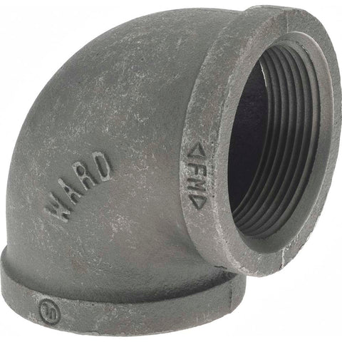 Black 90 deg Elbow: 2-1/2", 150 psi, Thread x Thread