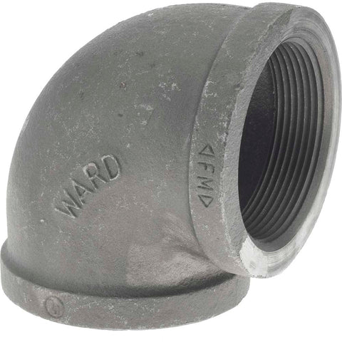 Black 90 deg Elbow: 3", 150 psi, Thread x Thread