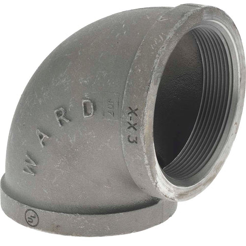 Black 90 deg Elbow: 4", 150 psi, Thread x Thread