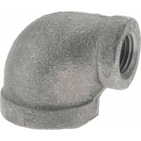 Black 90 deg Reducing Elbow: 1/2 x 1/4", Threaded