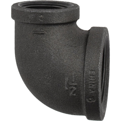 Black 90 deg Elbow: 1-1/2 x 1", Threaded