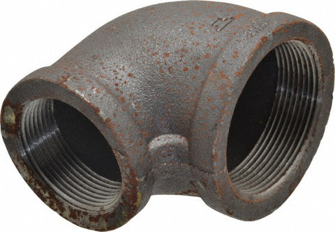 Black 90 deg Elbow: 2 x 1-1/2", 150 psi, Thread x Thread