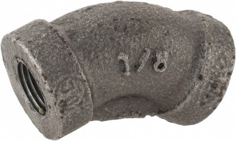 Black 45 deg Elbow: 1/8", 150 psi, Thread x Thread