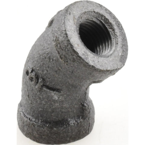 Black 45 deg Elbow: 1/8", Threaded