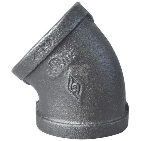 Black 45 deg Elbow: 2", Threaded