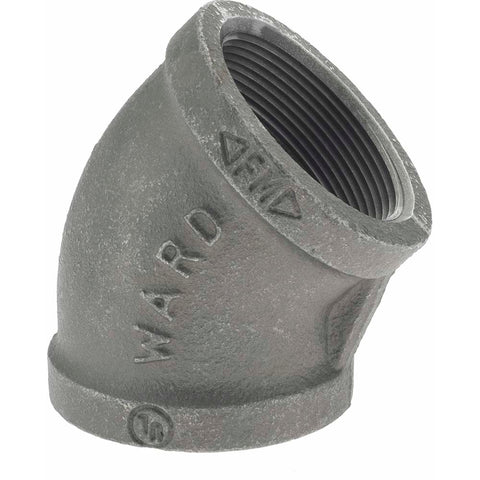 Black 45 deg Elbow: 2", Threaded