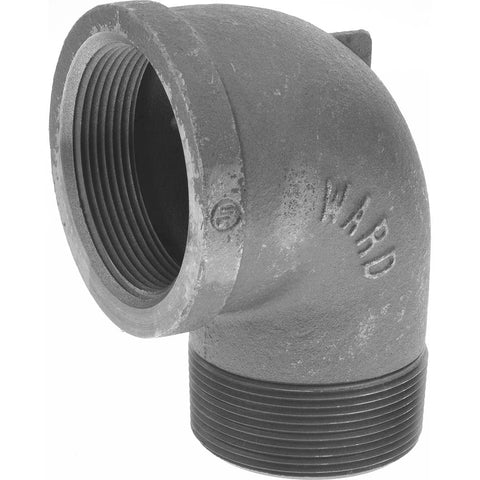 Black 90 deg Street Elbow: 3", Threaded