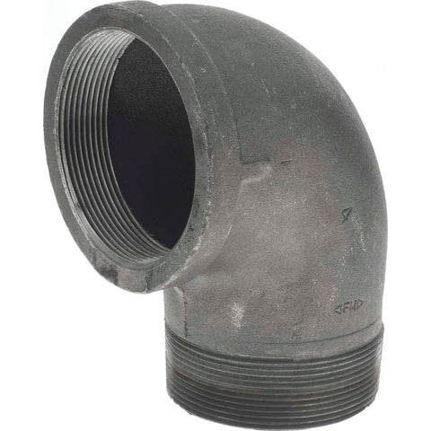 Black 90 deg Street Elbow: 4", 150 psi, Thread x Thread