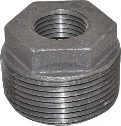 Black Hex Bushing: 1-1/4 x 1/2", 150 psi, Thread x Thread