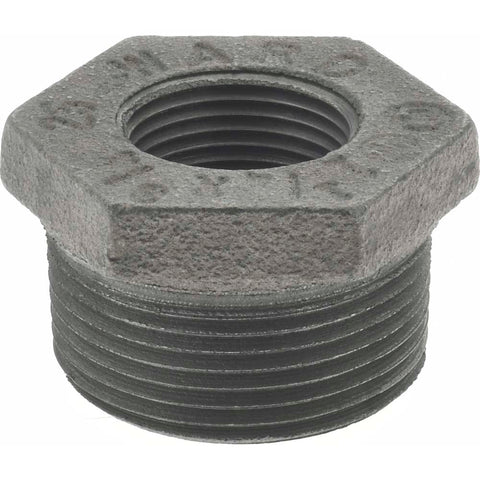 Black Hex Bushing: 1-1/4 x 3/4", 150 psi, Thread x Thread