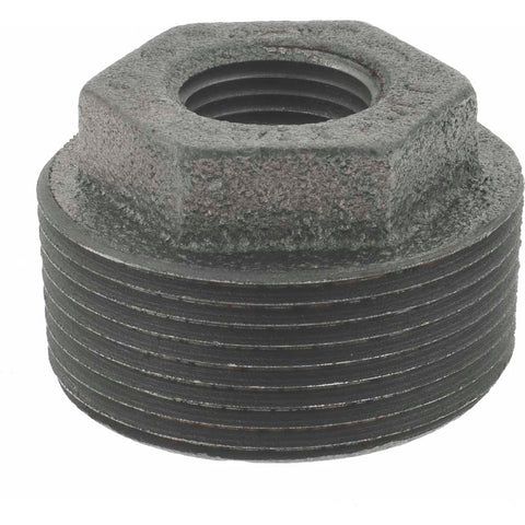 Black Hex Bushing: 1-1/2 x 1/2", 125 psi, Thread x Thread