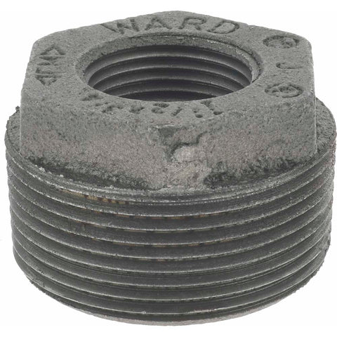 Black Hex Bushing: 1-1/2 x 3/4", 125 psi, Thread x Thread