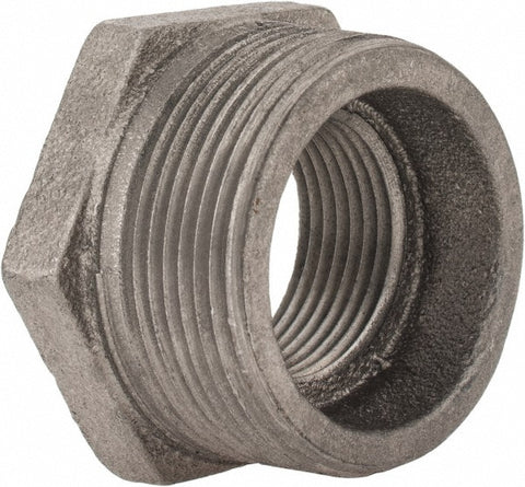 Black Hex Bushing: 1-1/2 x 1", 125 psi, Thread x Thread