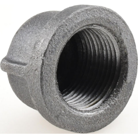 Black End Cap: 3/4", Threaded