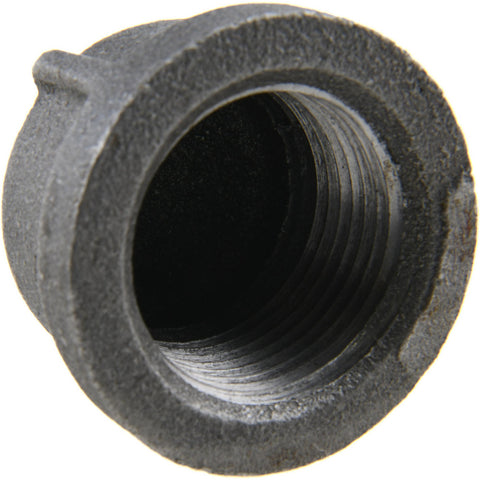 Black End Cap: 1", Threaded