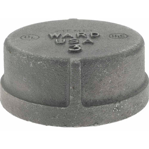 Black End Cap: 3", Threaded