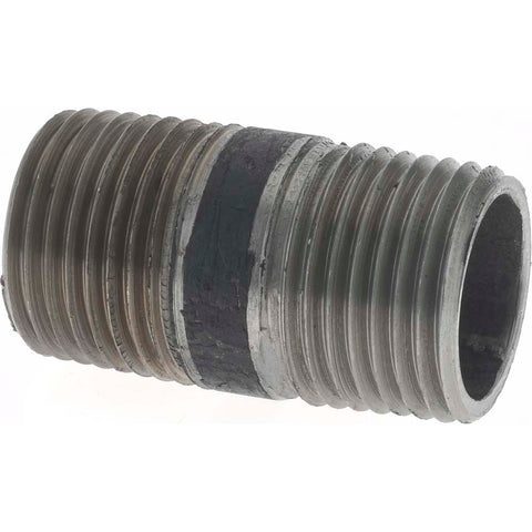 Black Pipe Nipple: 1/2" Dia x 1-1/2" Long, Schedule 40