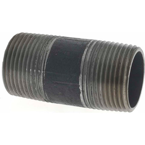 Black Pipe Nipple: 1" Dia x 2-1/2" Long, Schedule 40