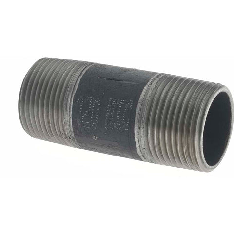 Black Pipe Nipple: 1" Dia x 3" Long, Schedule 40