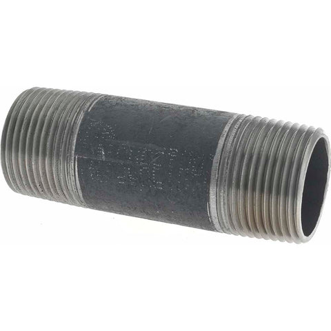 Black Pipe Nipple: 1" Dia x 3-1/2" Long, Schedule 40